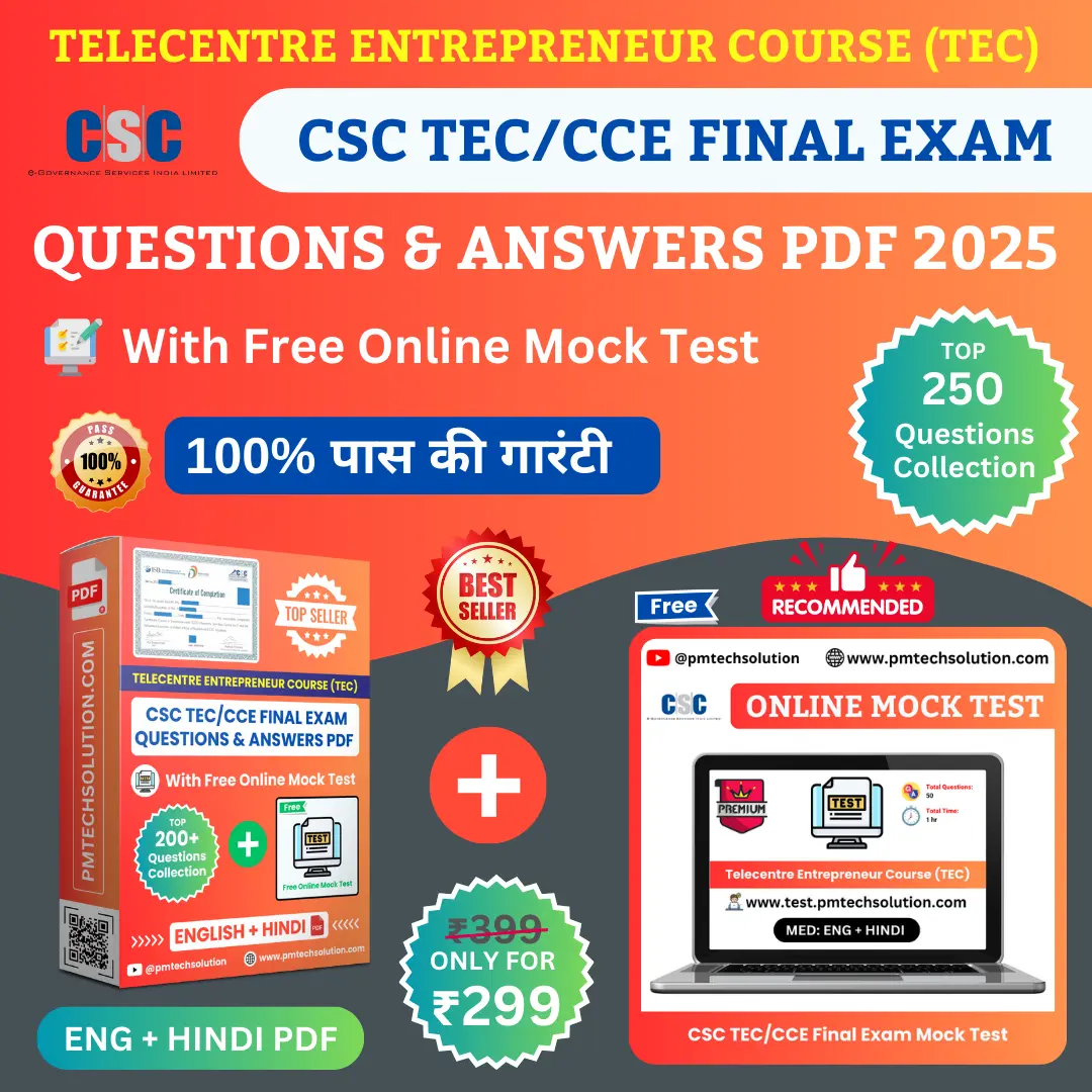 csc tec final exam questions answer pdf english hindi 2025